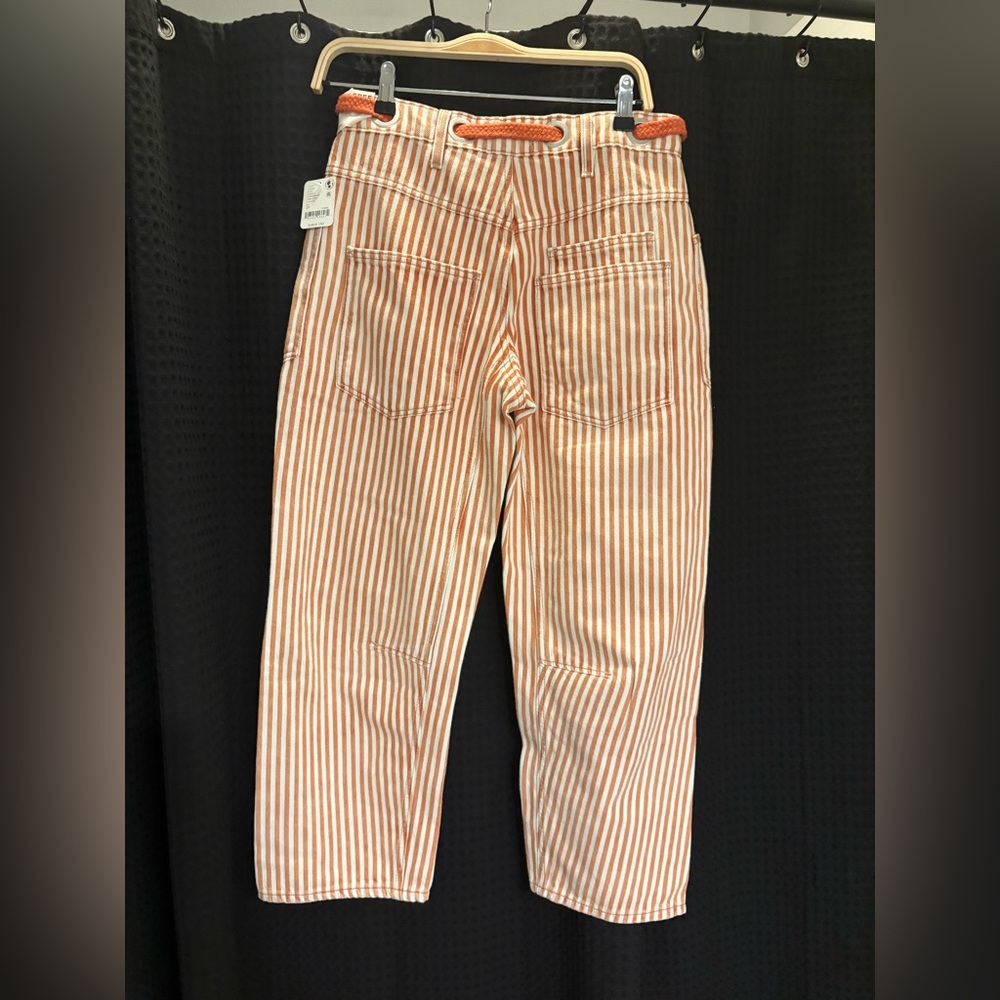 Free People We The Free Moxie Railroad Low-Slung Jeans 24 Color: Citrus NWT - Picture 5 of 7